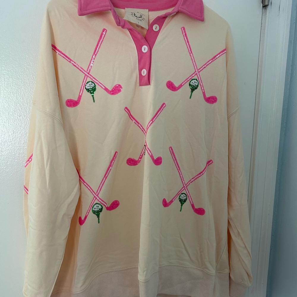 Fantastic Fawn Pink and Cream Golf Club Shirt
